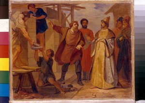 Storprins Vladimir II Mörkret uppför Guds moders kyrka i Moskva
