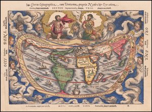 1544 karta - Charta Cosmographica, Cum Ventorum Propria Natura et Operatione