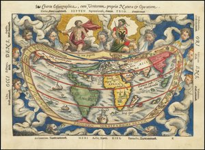 1553 karta - Charta Cosmographica, Cum Ventorum Propria Natura et Operatione