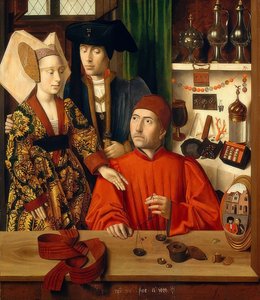 Guldsmed i sin butik. 1449 av Petrus Christus