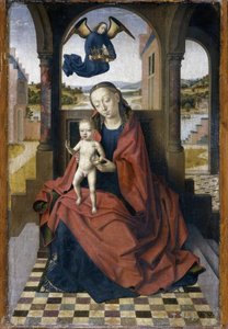 Madonnan och barnet - Målning av Petrus Christus (1410/20-1476), olja på trä (49x34 cm), omkring 1460 - (Madonnan och barnet - Olja på trä av Petrus Christus