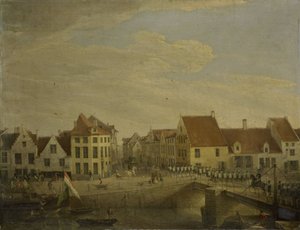 Holländska trupper passerar genom fästningen Dendermonde av Petrus Groenia