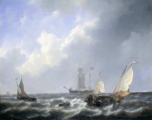 Havslandskap från Zeeland Waters, nära ön Schouwen