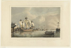 Slaget vid Gouwe, 1304 Sjöstrid på Gouwe 11 augusti 1304 / Combat naval sur la Goude 11 Aout 1304 (titel på objekt)