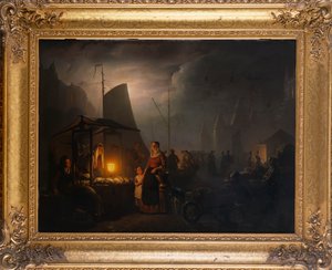 A Market Square at Night, Bryssel, 1870