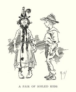 Ett par smutsiga barn (litho) av Phil May