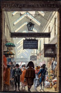 Passage des Panoramas à Paris Litografi tillskriven Louis Philibert Debucourt (1755-1832) 1800-talets Paris, Musee Carnavalet av Philibert Louis Debucourt