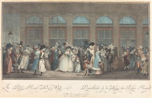 Palais Royal - Gallery Walk Promenade de la Galerie du Palais Royal, 1787. av Philibert Louis Debucourt