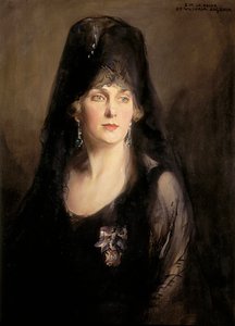Porträtt av Victoria Eugenia av Battenberg (1887-1969), 1900-talet (olja på duk)