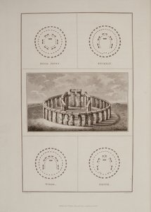 Vy över Stonehenge, från Sir Richard Colt Hoares The History of Ancient Wiltshire, graverad av James Basire, London, 1810-11 av Philip Crocker
