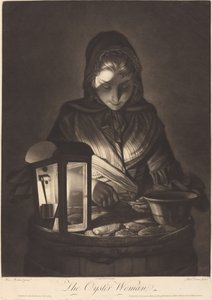 Ostronkvinnan av Philip Dawe after Henry Robert Morland
