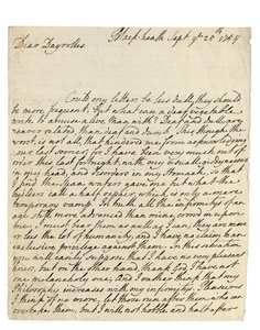 Autografbrev till Solomon Dayrolles, Blackheath, 25 september 1754 (penna och bläck på papper) av Philip Dormer Stanhope Chesterfield