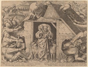 Liknelsen om den gode herden av Philip Galle after Pieter Bruegel the Elder