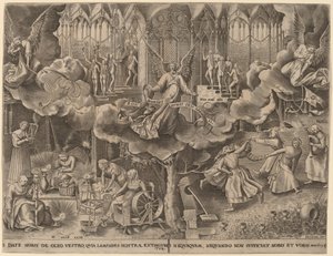 Liknelsen om de vise och dåraktiga jungfrurna av Philip Galle after Pieter Bruegel the Elder