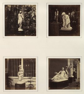 [Skulpturer av Andromeda, Atalantas toalett, Corinna och en Naiad], ca. 1859. av Philip Henry Delamotte.