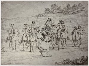 Van der Meulin [?], Ludvig XIV. och konstnären av Philip Henry Delamotte