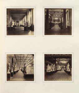 [Utsikter över grekisk skulpturdomstol inklusive byst av Minerva], ca. 1859. av Philip Henry Delamotte.