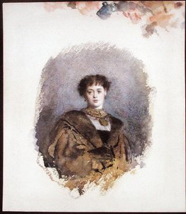 La Belle Yseult (akvarell på papper) av Philip Hermogenes Calderon