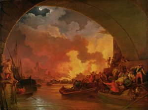 The Great Fire of London, ca 1797 (olja på duk)