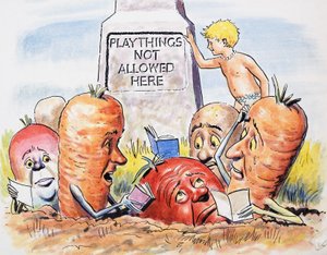 Anthropomorphic Vegetables, illustration ur "The Water Babies" av Charles Kingsley (gouache på papper) av Philip Mendoza