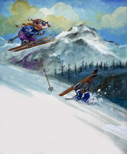 Stadsmusen och lantmusen, ur "Det var en gång" (gouache på papper)