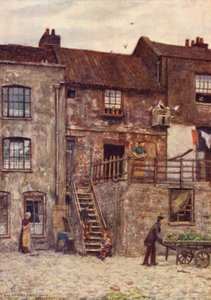 Gamla hus, Inner Yard of White Hart Inn, Southwark, 1884 av Philip Norman