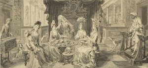 Elegant Society vid Round Table, um 1700 av Philip Tidemann
