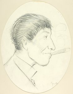 Profil av man som röker cigarr