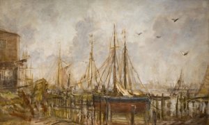 A Shipyard, Shoreham, Sussex, 1926. av Philip Wilson Steer
