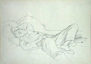 Att ta en tupplur (penna på papper) av Philip Wilson Steer