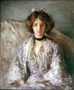 Porträtt av Miss Ethel Warwick (olja på duk)