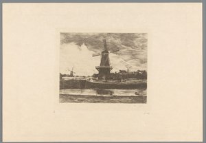 Landskap med kanal och väderkvarnar Le Moulin (originaltitel) Jacob Maris. Tolv landskap (serietitel)