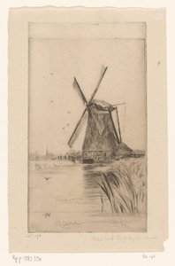 Kvarn i landskap Mon Moulin (originaltitel) av Philip Zilcken (signed by artist)