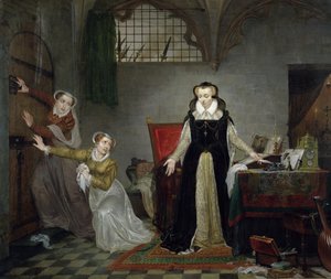 Mary Stuart (1542-87) vid avresan för sin avrättning, 8 februari 1587