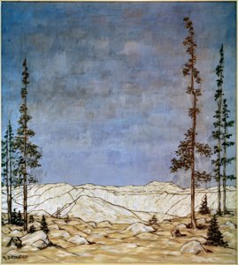 Bergslandskap, (vinterlandskap) av Philipp Bauknecht