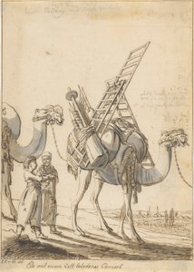 A Cameel Loaded with a Tent (Man with a Tent-Shop Camel) av Philipp Ferdinand von Gudenus