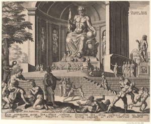Statyn av Jupiter på Olympia från serien Världens åttonde underverk efter Maarten van Heemskerck, 1572