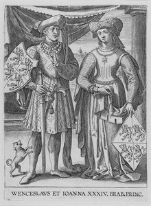 Wenceslaus I, hertig av Luxemburg och Joanna, hertiginna av Brabant, ca. 1600 av Philipp Galle