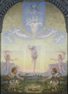 En studie för den andra versionen av "The Morning" av Philipp Otto Runge