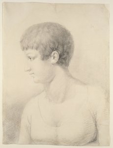 Porträtt av Pauline Runge, 1801 (svart krita på papper)