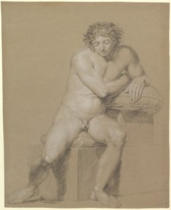 Studie av en sittande manlig nakenmodell av Philipp Otto Runge