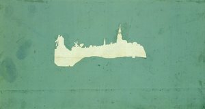 Utsikt över Hamburg (collage på papper) av Philipp Otto Runge