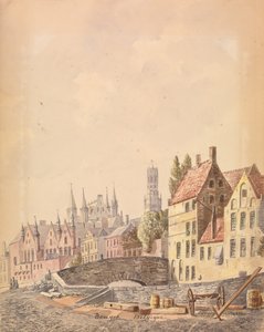 Brygge (akvarell på papper) av Philippe Auguste de Peellaert