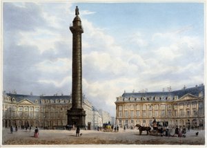 Column de la Place Vendôme - i "Walk in Paris and its environments", designad av Jacottet och Benoist, ca. 1840 av Philippe Benoist