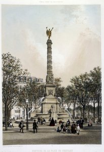 La fontaine du Chatelet - litografi av Benoist av Philippe Benoist
