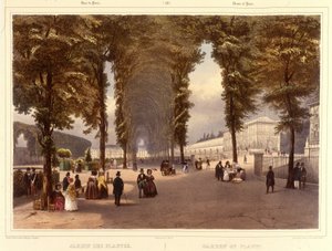 Le Jardin des Plantes - i "Promenade dans Paris et ses environs", av Jacottet och Benoist, Paris, v.1840 av Philippe Benoist