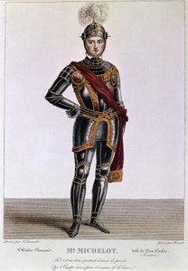 Herr Michelot i rollen som Don Carlos i Victor Hugos Hernani. Gravyr av Benoist. 1800-talet. av Philippe Benoist