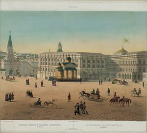 Stora Kremlpalatset från en panoramautsikt över Moskva i 10 delar, ca 1848