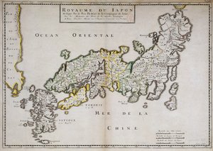 Geografisk karta över Japan gjord av fader Philippe Briet, jesuit och fransk forskare (1601-1668). Paris, NL av Philippe Briet