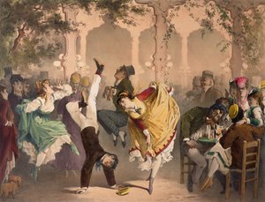 Le Quadrille a Bullier (färgad litho)